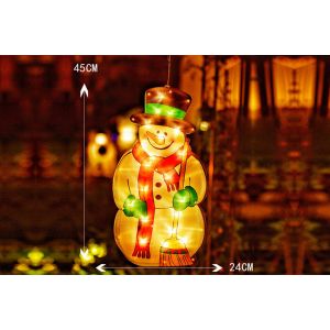 Guirlande lumineuse LED de No&euml;l - D&eacute;coration bonhomme de neige, sapin, P&egrave;re No&euml;l pour fen&ecirc;tres - Neuf