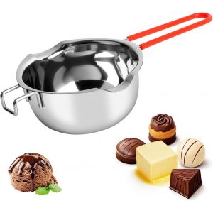 Kalanka-Creuset Pour Bain-Marie,600 Ml Bol De Fusion,Chaudi&egrave;res Universelles En Acier Inoxydable 304,Bol Pour Bain Marie Pour La Chauffage Du Lait,Du Beurre Ou Du Chocolat - Neuf