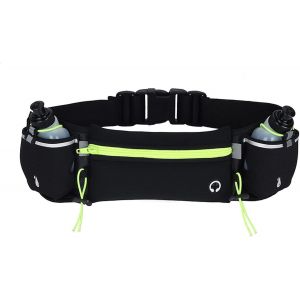 Ceinture D'hydratation Pour La Course À Pied Avec Bouteilles D'eau, Ceinture De Course Réfléchissante, Sac Banane Pour Le Sport En Plein Air (Vert) - Neuf