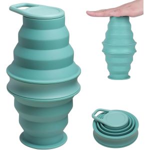 Eryi-® 500ml Bouteilles D'eau Pliable,Bouteille D'eau En Silicone,Bouteille De Sport En Portable Sans Bpa,Tasse De Camping Réutilisable,Enroulable Bouteille D'eau De Gym Pour Voyage Randonnée,Blue - Neuf