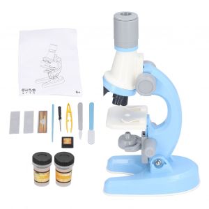 Kit De Microscope Pour Enfants, Microscope Led 1200x Avec Lames D'echantillons, Jouet Educatif Scientifique, Cadeau D'anniversaire, Bleu - Neuf