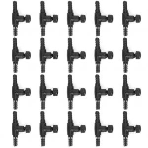 Hjlian Lot De 20 Vannes De Reglage De Debit D'aquarium En Plastique Noir, Interrupteur De Commande, Accessoire Pour Aquarium - Neuf