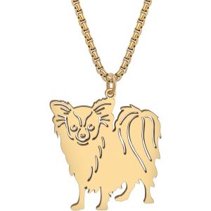 Kal-Collier Acier Inoxydable Avec Pendentif Forme De Chien Race Bijoux Fantaisie Animaux Cadeaux Pour Femmes Filles - Neuf