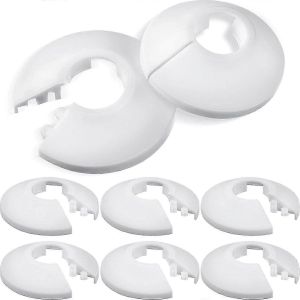 8 Pi&egrave;ces Tuyau De Radiateur Couvercle Blanc Colliers De Tuyau En Plastique Blanc Couvercle De D&eacute;coration De Tuyau Pour Tuyau De 16 Mm De Diam&egrave;tre - Neuf