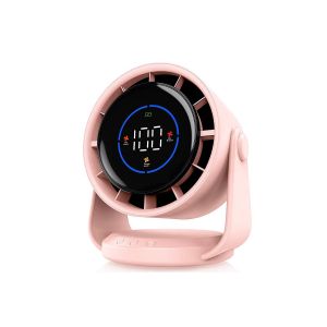 Mini ventilateur de table rose avec inclinaison r&eacute;glable et base stable pour la maison et le bureau - Neuf