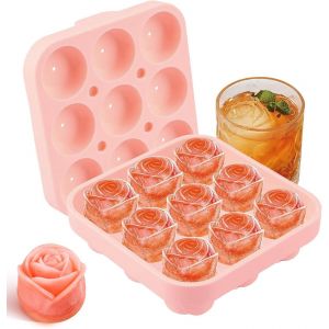 Kal-Moule À Glaçons En Forme De Rose 3d Réutilisables, Bac A Glacons Avec Couvercle, Grand Bac A Glacon, Bacs À Glaçons En Silicone, Moules À Glaçons Sans Bpa Pour Cocktails, Whisky (A) - Neuf