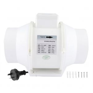 HJLIAN Ventilateur d'extraction silencieux en ligne de 6,56 pouces pour ventilation de tente de culture hydroponique, prise AU, vitesse unique - Neuf