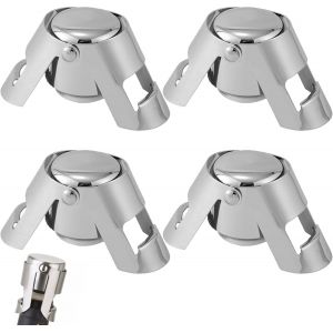 Checarzhn--No1-Lot De 4 Bouchons À Champagne En Acier Inoxydable Pour Champagne - Anti-Fuite - En Acier Inoxydable - Pour Champagne - Neuf