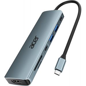 Hub USB C,Adaptateur USB C vers HDMI 4K avec PD 100W,Lecteur de Carte SD/TF,2 USB 3.0 et USB C 5Gbps,Compatible pour iPhone 16 Plus Pro Max,iPad Pro,MacBook,Galaxy S20 etc - Neuf