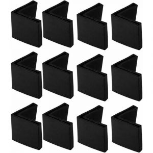 12pcs Protection Pied De Chaise En Fer Table Embout Pied 50 X 50 Mm Noir De Chaise Meuble Capuchons Protection Sol En Caoutchouc Forme L - Neuf
