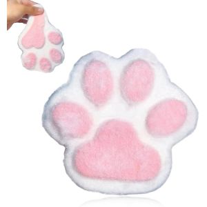 KAL-Squishy, Motif De Pattes De Chat, De Grande Taille, Forme Mignonne, Doux Et Confortable, Jouet De Soulagement De La Pression, Convient À Tous Les Types De Personnes (Rose Et Blanc, 14 Cm) - Neuf