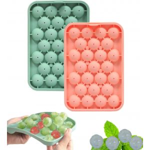 Kalanka-Bac A Glacons Avec Couvercle, Lot De 2 Bac &Agrave; Glacon En Silicone Sans Bpa, R&eacute;utilisable Moule &Agrave; Gla&ccedil;ons Pour Nourriture B&eacute;b&eacute;, Whisky, Boissons - Neuf