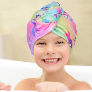 Tzf-Serviette Cheveux, 2pcs Serviette &Agrave; Cheveux En Microfibre Wrap Turban Absorbant, Cheveux S&eacute;chage Serviettes Avec Bouton De Design - Neuf