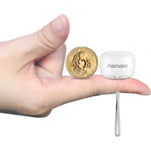 Mini Haut-Parleur Bluetooth Portable Avec Télécommande D'Appareil Photo Pour Smartphones, Stéréo Tws, Sans Fil (Mini Rond, Blanc) - Neuf