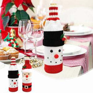 Vin De No&euml;l Sac&iquest;Toile De Jute Bouteille De Vin Sac Cadeau, R&eacute;utilisable Bouteille De Vin Couvre Pour No&euml;l, No&euml;l Mariage F&ecirc;te D'anniversaire D&eacute;coration De Partie - Neuf