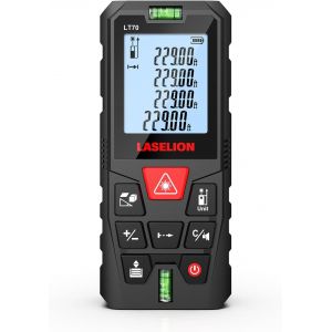 JEXNOVASHOP-T&eacute;l&eacute;m&egrave;tre Laser M&egrave;tre Laser 70M Num&eacute;rique, Haute pr&eacute;cision, Modes de Mesure Multiples, Niveau &agrave; Bulle int&eacute;gr&eacute; et Fonction Silence LT70 - Neuf