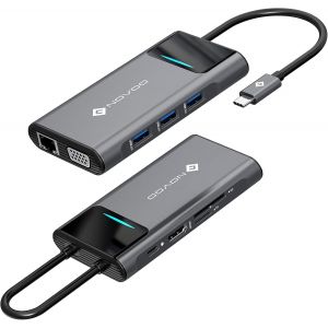 Station d'accueil 9 en 1, Hub USB C Dual HDMI, Multiport Dock USB C vers USB x 4, PD 100W, Gigabit Ethernet, Lecteur de Carte SD/TF, Station d'accueil pour MacBook Air Pro HP XPS - Neuf