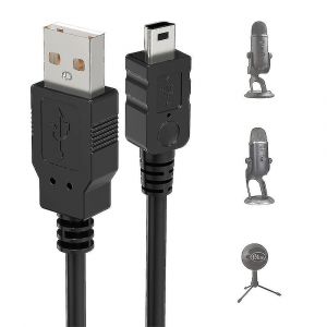 Cable micro USB pour Blue Yeti, cable d'alimentation pour microphone Yeti de 2 m, cable de transfert de donnees USB A male vers mini pour microphone USB Blue Yeti, circuit integre Blue Snowball - Neuf