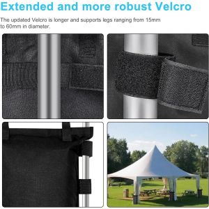 SUBZONAL-Poids pour Tonnelle, 4 Pièces Sac de Lestage Oxford 600D Super Porteur Imperméable Sacs de Sable pour Tente Tonnelle Pliante Outdoor Tonnelle de Jardin (15 x 50 cm)(A) - Neuf