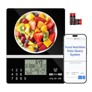 Balance De Cuisine Intelligente 5000 G Avec Code Alimentaire, Balance Alimentaire Pour La Pr&eacute;paration Des Repas, Contr&ocirc;le Des Portions, P&acirc;tisserie, Perte De Poids, 4 Unit&eacute;s, Fonction Tare, Piles - Neuf