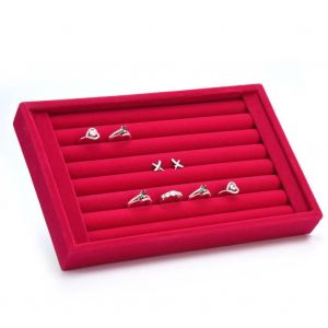 Bijoux En Velours Boucle D'oreille Anneau Affichage Organisateur Boîte Plateau Support Stockage Vitrine - Neuf