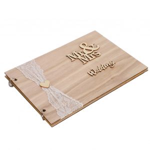 Hjlian Album De Mariage En Bois Innovant, Ideal Pour La Decoration De Fiancailles Ou De Mariage (Type 1) - Neuf