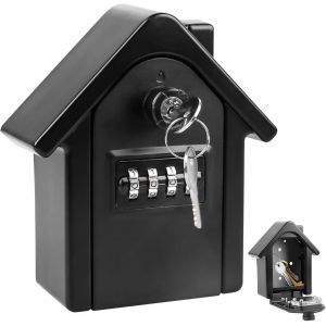 CHECARZHN--NO1-Code À 4 Chiffres 1 Boîte À Clés Robuste, Coffre-Fort Pour Clés Sûr, Pour La Maison, Le Bureau Et L'École (15X13,5X5,5 Cm/Noir) - Neuf