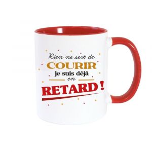 MUG C&Eacute;RAMIQUE PAILLETTES D&Eacute;J&Agrave; EN RETARD 30CL - Neuf