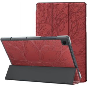 Bin Coque Pour Samsung Galaxy Tab A8 10.5 Pouces (2021 Version) Sm-X205/X200 Tablette Étui Housse De Protection Anti-Chute Carte De Documents Pocket - Rouge - Neuf