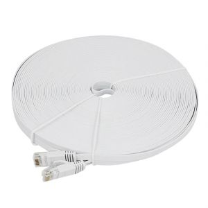 C&acirc;ble Ethernet Cat6 30 m&egrave;tres (100 pieds) plat et fin pour c&acirc;bles LAN longs - Neuf
