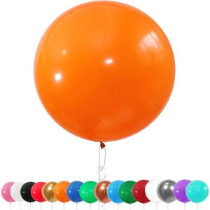 CAUC-Lot de 6 Ballons G&eacute;ant en Latex, 90cm Grand D&eacute;corations Ballon Orange, Helium Ballon pour F&ecirc;te, Anniversaire, Mariage, Bapt&ecirc;me, No&euml;l, Carnaval, C&eacute;r&eacute;monie - Neuf