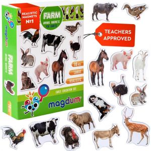 KAL-16 Pcs Ferme Aimant Enfant Photo - Animaux Magnetique - Magnet Enfant - Jeux Aimant&eacute; Enfant - Magnet Frigo Enfant - Jeu Magnetique Enfant - Animaux Aimant&eacute;s - Magn&eacute;tique Enfant- Magnet Animaux - Neuf