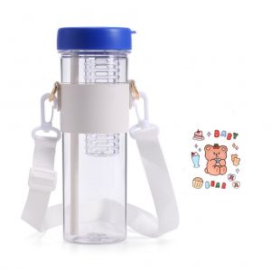 Bouteille D'eau Avec Paille, Grande Carafe Portable Avec Bandouliere Reglable Pour Fitness, Gym, Camping, Sports, Voyage - Neuf