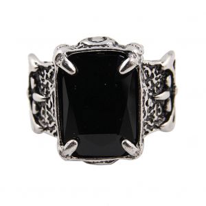 Bague En Alliage Tendance Pour Homme, Style Retro, Motif Griffe De Dragon, Accessoire De Bijouterie (Noir) - Neuf