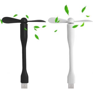 KALANKA-Mini Ventilateur USB,2 Pcs Flexible Power Bank Ventilateur,Ventilateur de Refroidissement Flexible,Ventilateur de Bureau Portable Silencieux pour Ordinateur Portable - Neuf