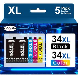 34XL Cartouche d'encre Compatible avec Cartouche Epson 34 34 XL Cartouche pour Epson Workforce Pro WF-3725DWF WF-3720DWF WF3725DWF WF3720DWF (2 Noir, 1 Cyan, 1 Magenta, 1 Jaune) - Neuf