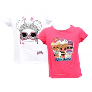 T Shirt Enfant Licence Fantaisies En Coton Pack De 2 T Shirts Lol - Neuf