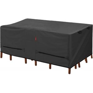 Housse Rectangulaire Imperm&eacute;able Pour Table De Salle &Agrave; Manger Et Chaises D'ext&eacute;rieur &iquest; 243,8 X 121,9 Cm &iquest; Noir - Neuf