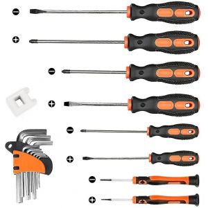 Jeu de 8 tournevis et jeu de 9 cl&eacute;s Allen avec &eacute;tui de transport - Neuf