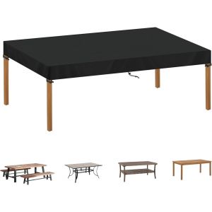 Housse Protection Table De Jardin Plateau Housse Salon De Jardin Exterieur Impermeable Housse Protection Table Jardin Coupe-Vent B&acirc;che De Table De Jardin 420d Tissu Oxford 220x100x15cm - Neuf
