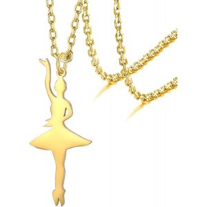 Kal-Collier Ballerine Ballet Cadeaux Pour Filles Femmes Dainty Dance Recital Ballet Coeur Pendentif Bijoux Pour Fille Maman - Neuf