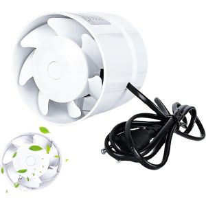 Ventilateur tubulaire 100 mm-Ventilateur d'extraction en ligne-130 m³/h-De qualité supérieure-Silencieux-Pour maison,salle de bain,WC,cuisine,serre,tente,garage.[I406] - Neuf