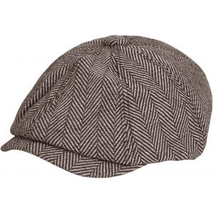 Sept-Gavroche Casquette Baker Boy Hat Flat Caps - 8 Panel Peaky Herringbone Tweed Chapeau Plate Gatsby Ivy Pour Homme - Neuf