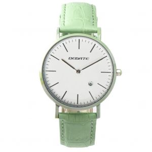 Montre En Alliage &Agrave; La Mode Cadran Rond Affichage Analogique Quartz Hommes Montre-Bracelet (Vert) - Neuf