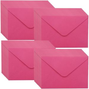 Mini Enveloppes-Lot de 40 15,5 * 10,5cm Rose Enveloppe Flip classique,enveloppes carrées kraft,pour Mariage de Cartes,(Carte non incluse) - Neuf