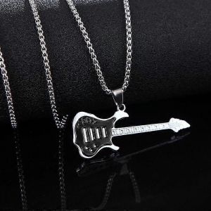 Pendentif Guitare Collier En Acier Titane Mode Hip-Hop Pour Hommes Avec La Tendance Du Collier Pour Hommes Collier Pour Femmes - Neuf