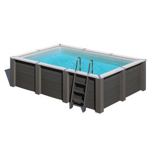 Piscine composite Avant-Garde rectangulaire 4,55 x 3,15 x 1,26 m - Gr&eacute; - Neuf