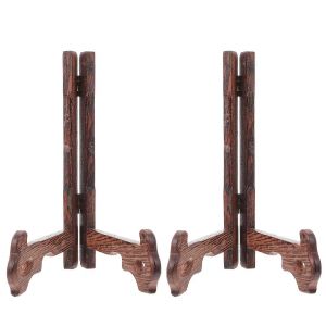 Lot De 2 Pr&eacute;sentoirs En Bois Pour Assiettes Et Vaisselle &iquest; Supports De Rangement Polyvalents Pour La D&eacute;coration Et L'organisation De La Maison - Neuf