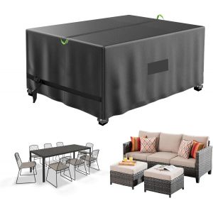 Letnerny-Housse Salon De Jardin, Housse De Table Jardin Rectangulaire, Tissu Oxford 210d Couverture De Protection, Table Exterieur Meubles Bache, Imperm¿¿Able Anti-Uv Et ¿¿ La Poussi¿¿Re-170x95x75cm - Neuf