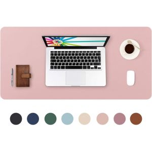 Tapis De Souris Grand Prolong&eacute; Mouse Pad Mat Xl Sous Main Bureau En Cuir Tapis De Portable Pad &Eacute;criture Pour Bureau/Domicile, Pu &Eacute;tanche + Su&egrave;de Antid&eacute;rapant 80 X 40 Cm (Rose) - Neuf